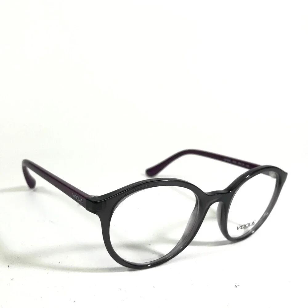 Vogue Eyeglasses Frames VO5052 1905 Dark Grey Purple Round Full Rim 49-19-140